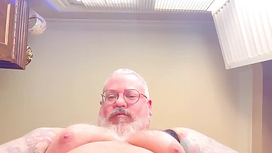 Dominant Big Bear Smushed You with Big Balls and Cum Gets All Over You