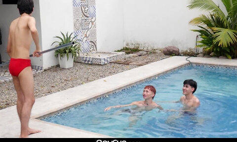 Pool Boy Joins Twink Boyfriends In Threesome - Boyfun
