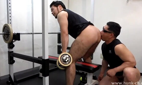 Bottom japanese handsome gym menly hairy big ass