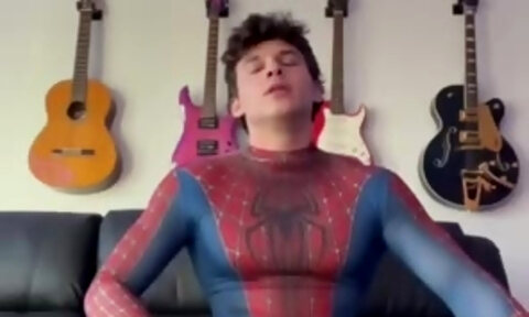 Wearing my Spider-Man costume and jerking off – CJ Clark (cjclarkofficial)