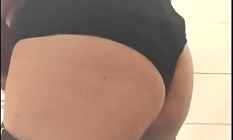 presenting my new black panties that I like to stick all the way up my ass